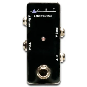 ART LoopSwitch true bypass loop switcher pedal, top view with footswitch