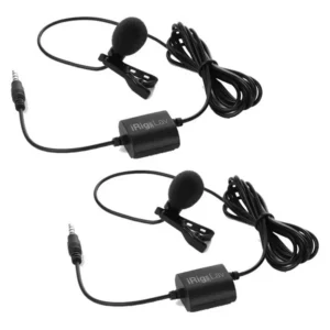 IK iRig Mic Lav 2 Pack - Two Chainable Lavalier Mics w/Built-in Monitoring for iPhone, iPad, iPod Touch, Android