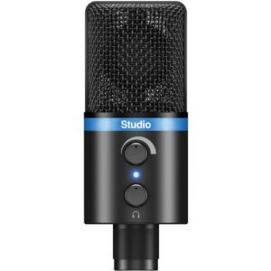 IK iRig Mic Studio - Ultra-portable Large Diaphragm Digital Condenser Mic for iOS, Android, Mac/PC - Black