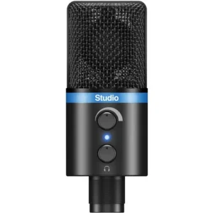IK iRig Mic Studio - Ultra-portable Large Diaphragm Digital Condenser Mic for iOS, Android, Mac/PC - Black