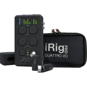 IK iRig Pro Quattro I/O Deluxe - 4-input Pro Field Recording Interface & Mixer w/Accessory Bundle