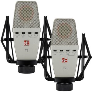 sE T2 Matched Pair Large-diaphragm Multi-pattern Condenser Microphones w/Titanium Capsules
