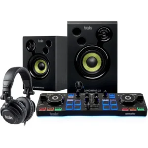 Hercules DJStarter Kit with Controller, Speakers, Headphones & Serato DJ Lite