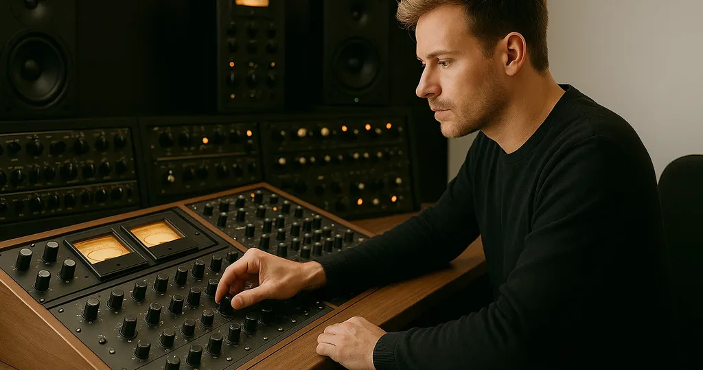 Audio Engineer Working.