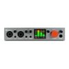 Front view of ESI Amber i2 interface showing audio signal meters in green