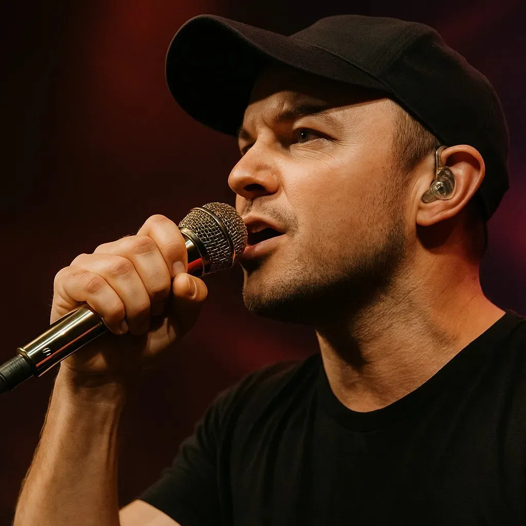 Australian singer using the V7 GOLD live on stage