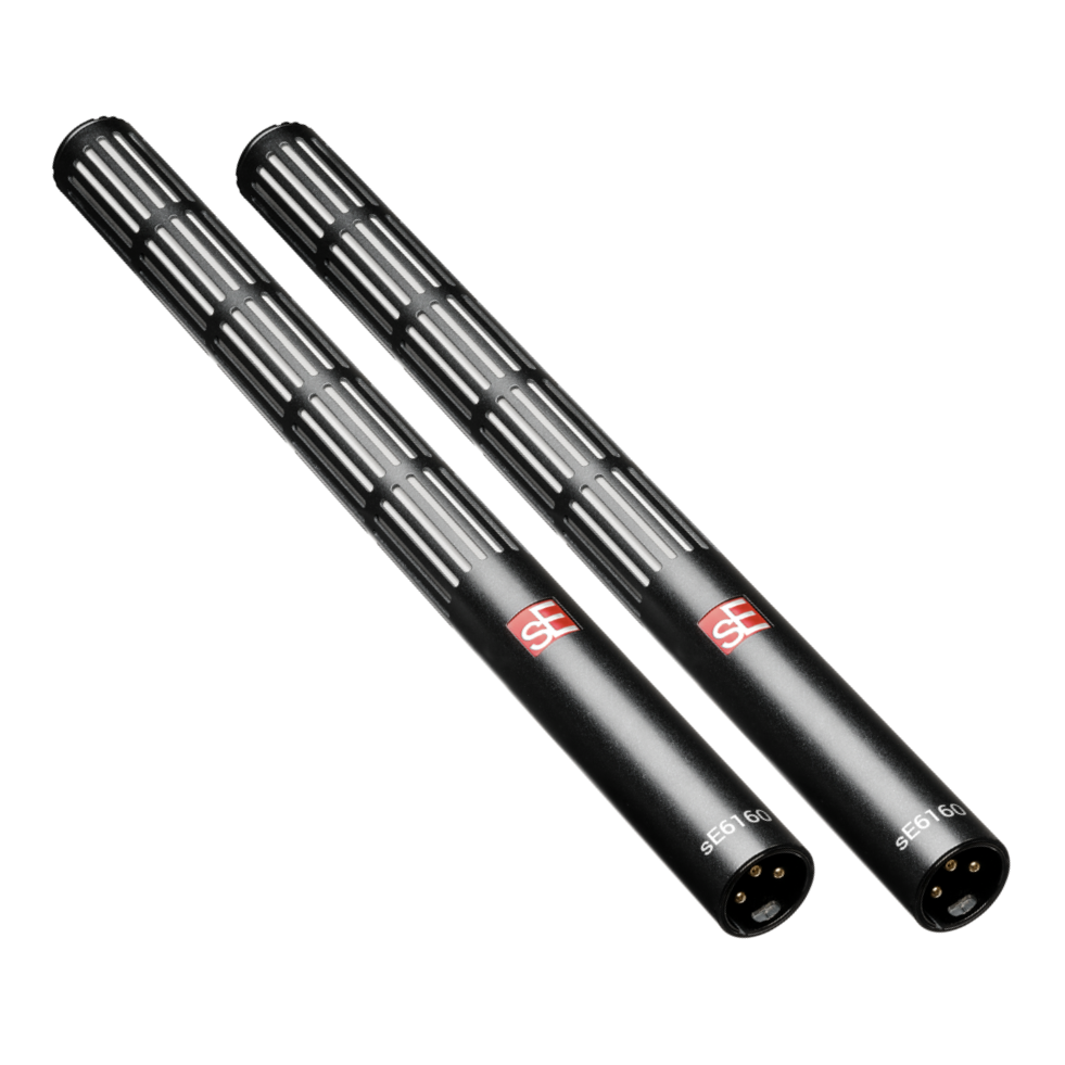sE sE6160 Matched Pair Premium Small Diaphragm Supercardioid Lobar Condenser Shotgun Microphones