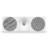 Amphion Helium520C centre speaker in Full White, front view with white grilles