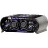 ART USB Dual Pre two channel preamp, angled front view showing the compact case with rubber sides