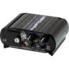 ART USB Dual Pre Project Series rear panel at an angle, with USB port, 9V battery cover, mix and level knobs