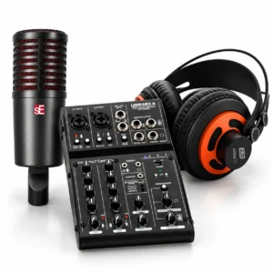 Studio recording bundle: sE Electronics microphone, ART USB Mix 4 USB mixer and ESI eXtra 10 studio headphones