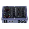 DiGiGrid D desktop SoundGrid audio interface, top view of the four input channels, meters and two large level knobs