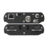 DiGiGrid MGO both end panels: Ethernet, BNC and power on one, two covered optical MADI ports on the other