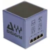 DiGiGrid S PoE network switch, angled view of the purple-blue cube with four PoE ports and status LEDs