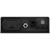 IK Multimedia Z-TONE DI rear panel with battery compartment, unbalanced and balanced XLR outputs, ground lift and pad