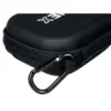 TONEX Plug Pouch close-up of black carabiner on fabric loop and zip closure