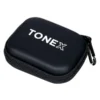TONEX Plug Pouch angled side view with zip closure and black carabiner