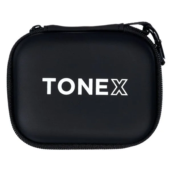 TONEX Plug Pouch top view, black case with white TONEX logo